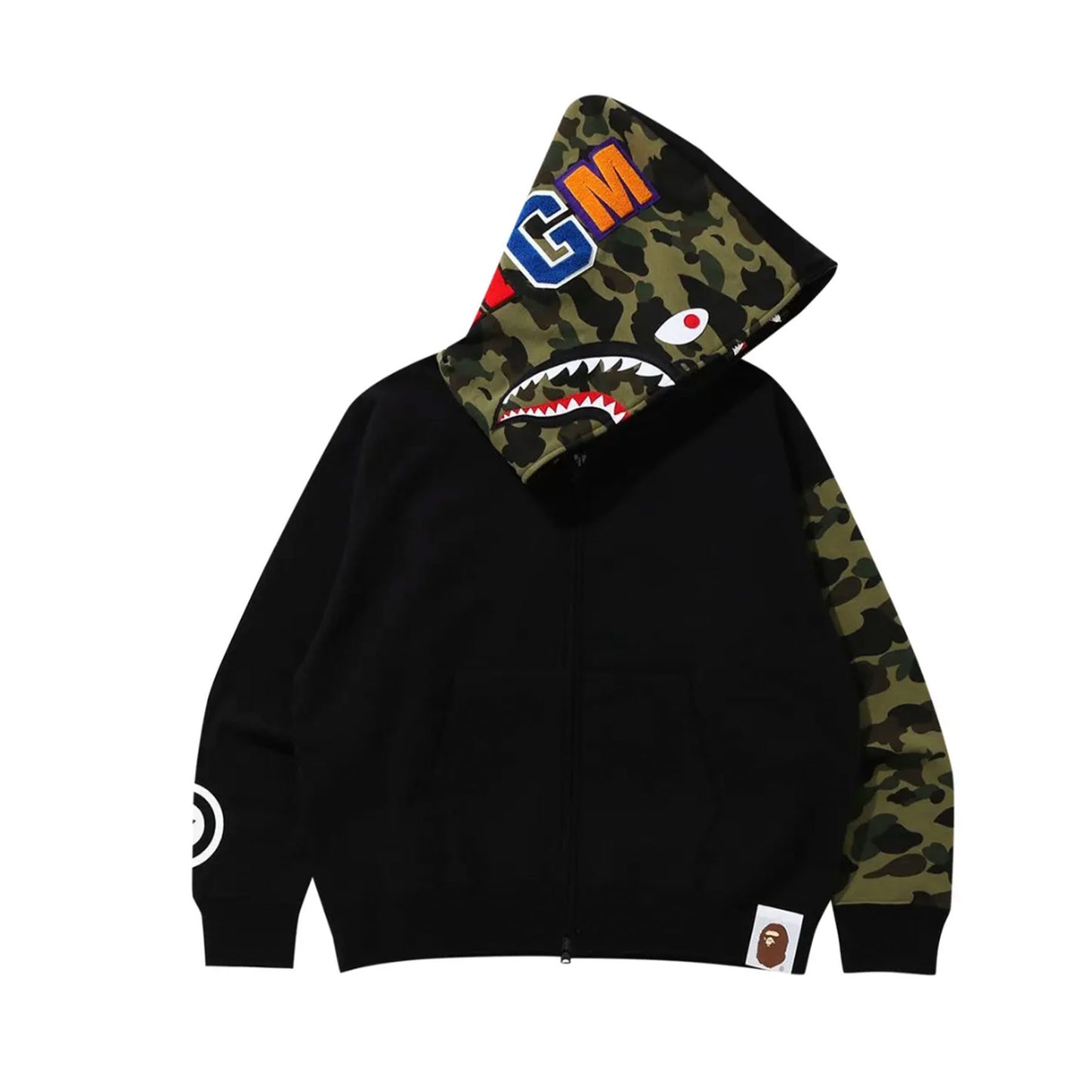 BAPE Giant Shark Full Zip Hoodie Black