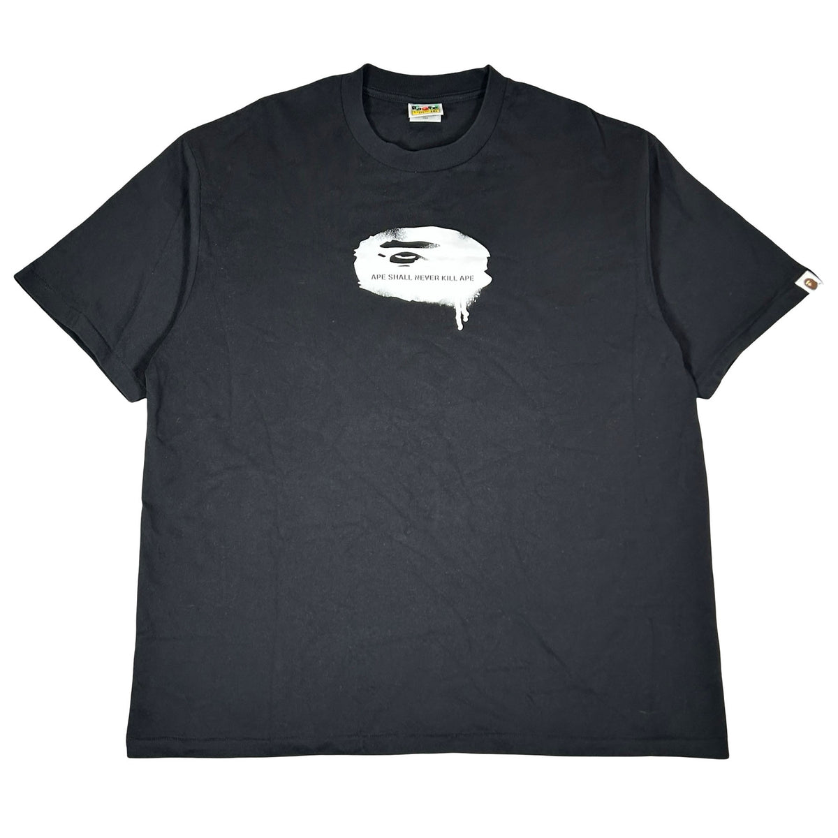 BAPE Graffiti Ape Head Logo Relaxed Fit Tee Black [USED] - XXL (Used)