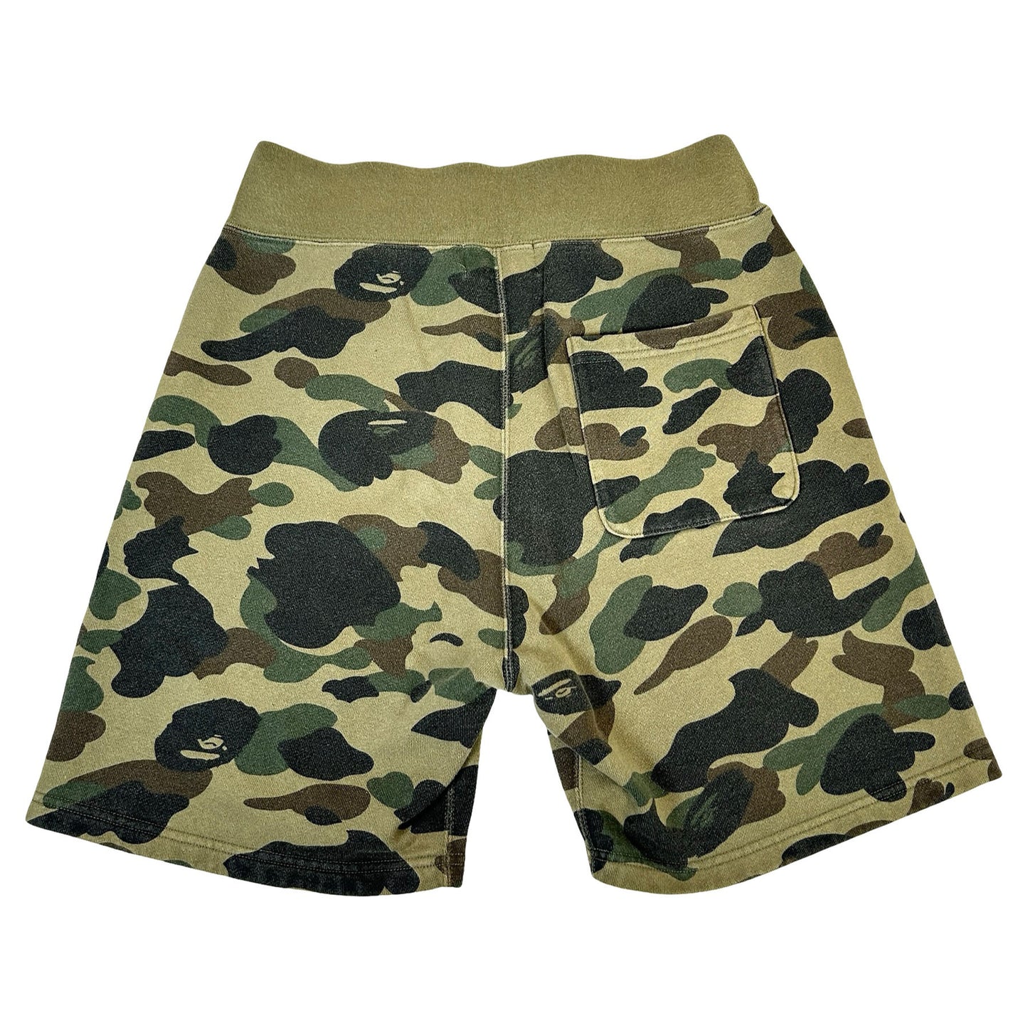 A Bathing Ape BAPE 1st Camo Green Shark Sweatshorts [USED] - S (Used)