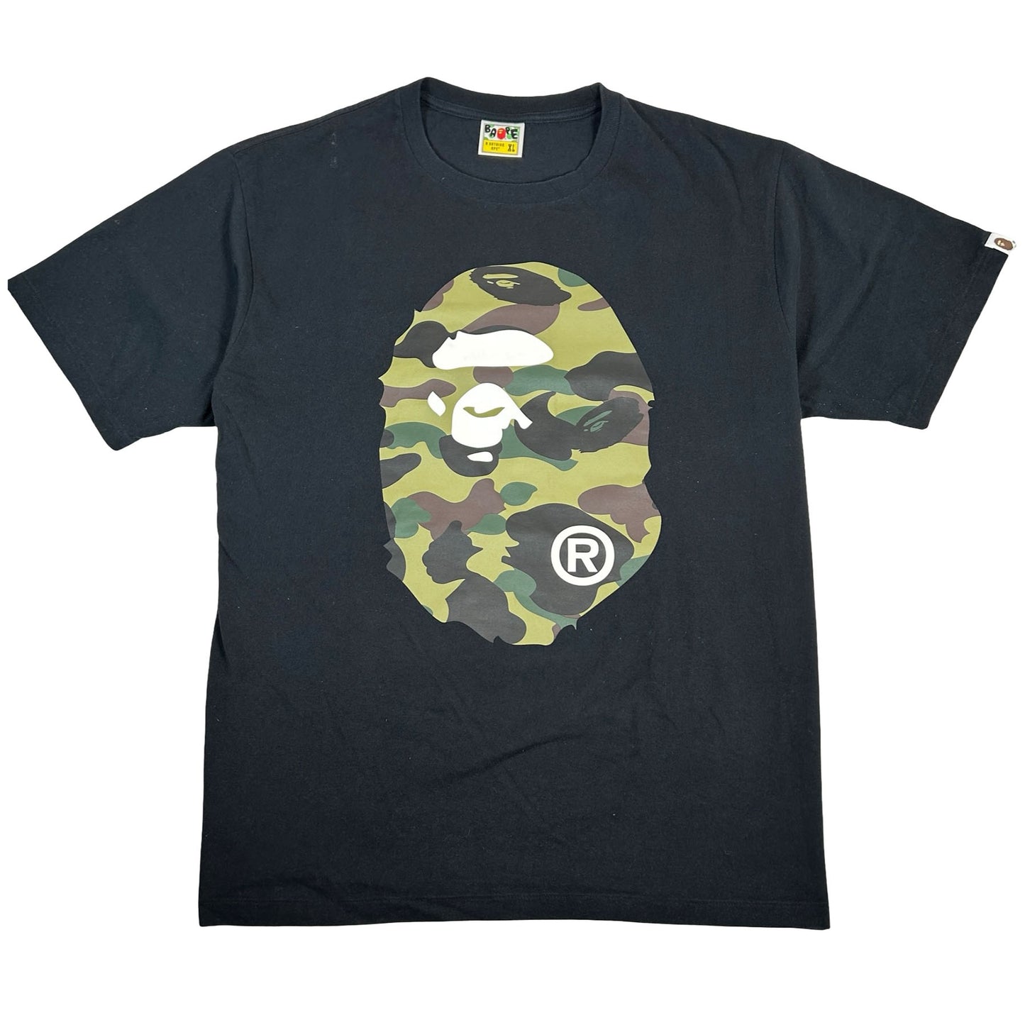BAPE 1st Camo Big Ape Head Tee Black/Green [USED] - XL (Used)