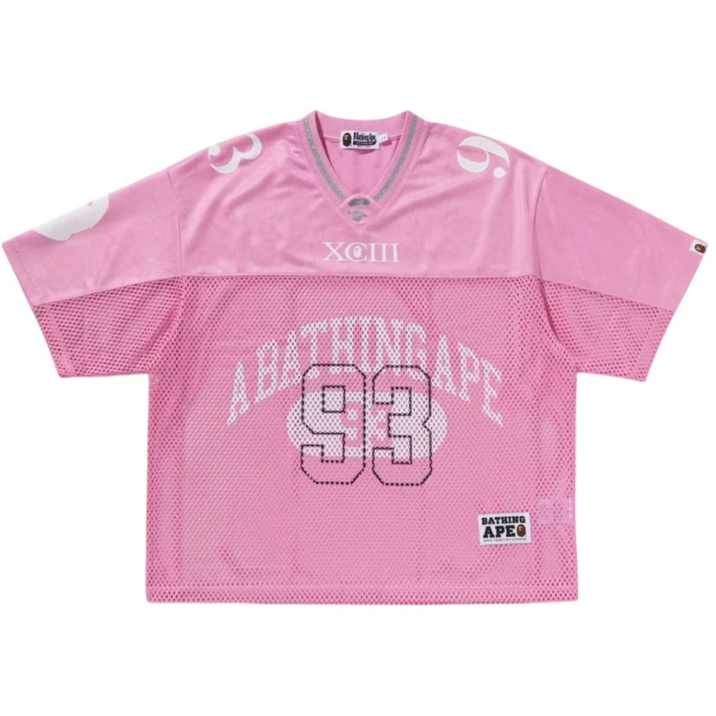 BAPE Line Camo Multi Logo Relaxed Fit Football Jersey Pink [USED] - L (Used)