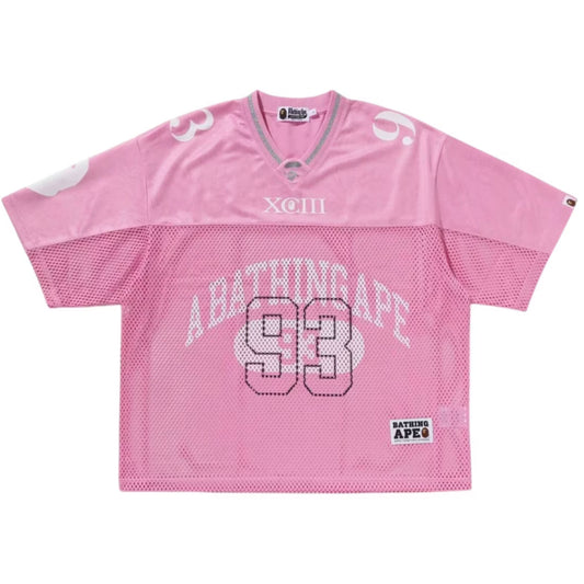 BAPE Line Camo Multi Logo Relaxed Fit Football Jersey Pink [USED] - L (Used)