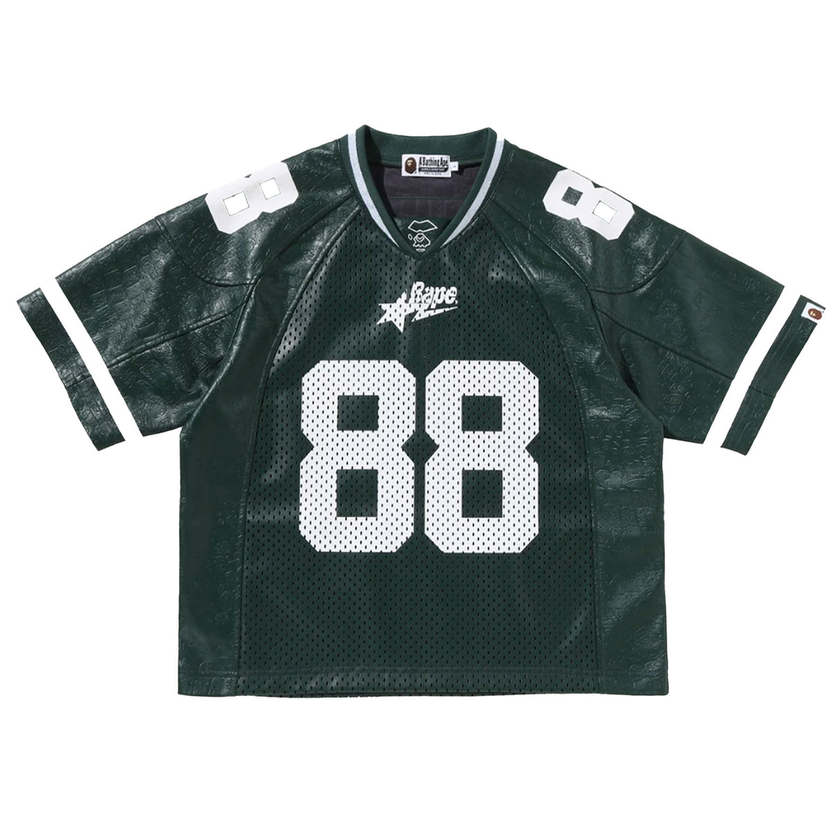 BAPE Line Camo Multilogo Relaxed Fit Football Jersey Green