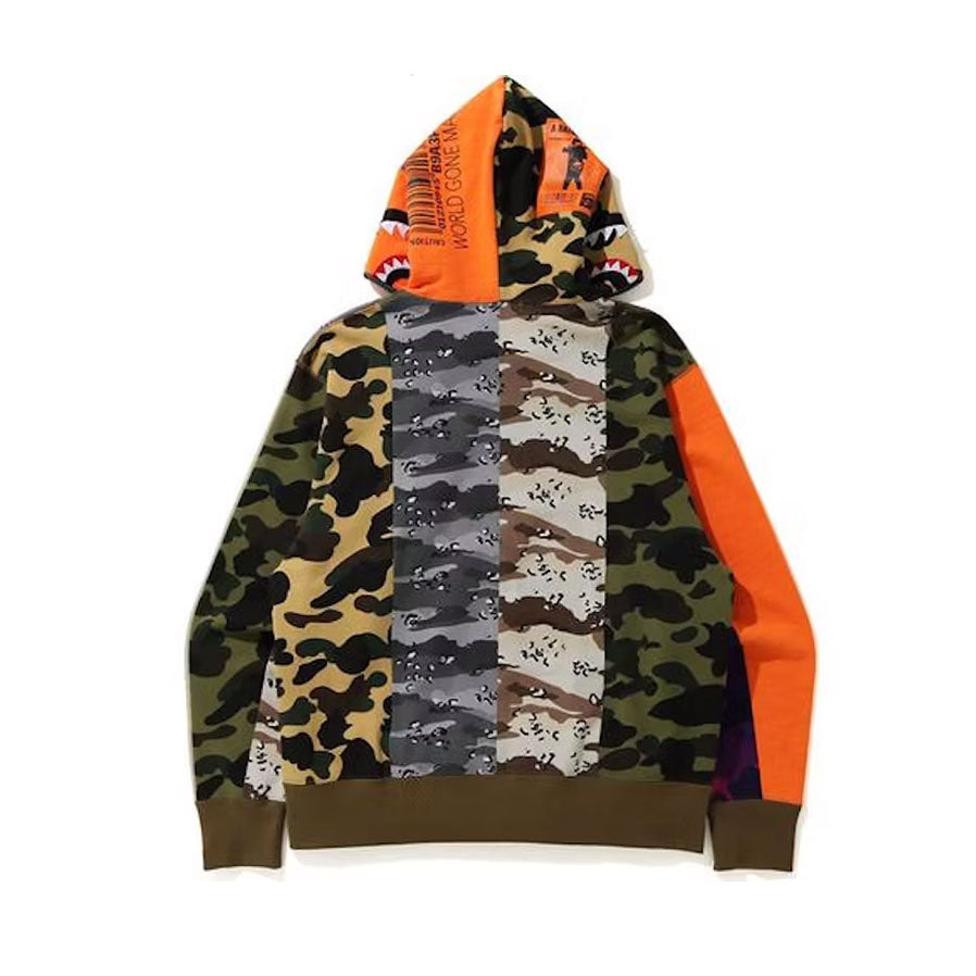 BAPE Crazy Camo Mad Shark Relaxed Full Zip Hoodie Multi [USED] - XXL (Used)