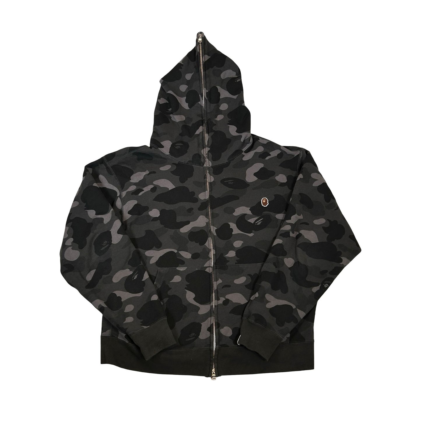 BAPE One Point Color Camo Cropped Full Zip Hoodie Black [USED] - L (Used)