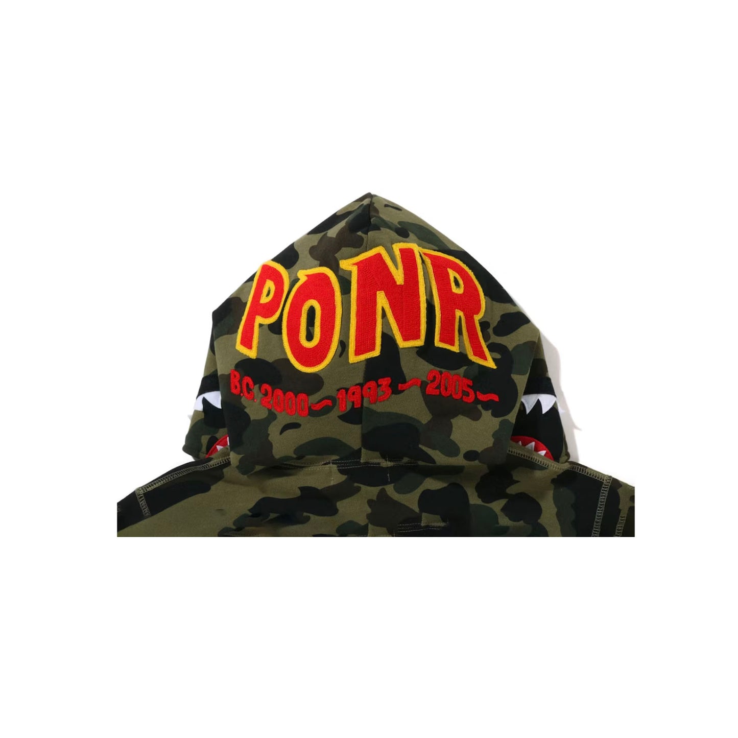 BAPE PONR 1st Camo Shark Full Zip Hoodie Green [USED] - L (Used)