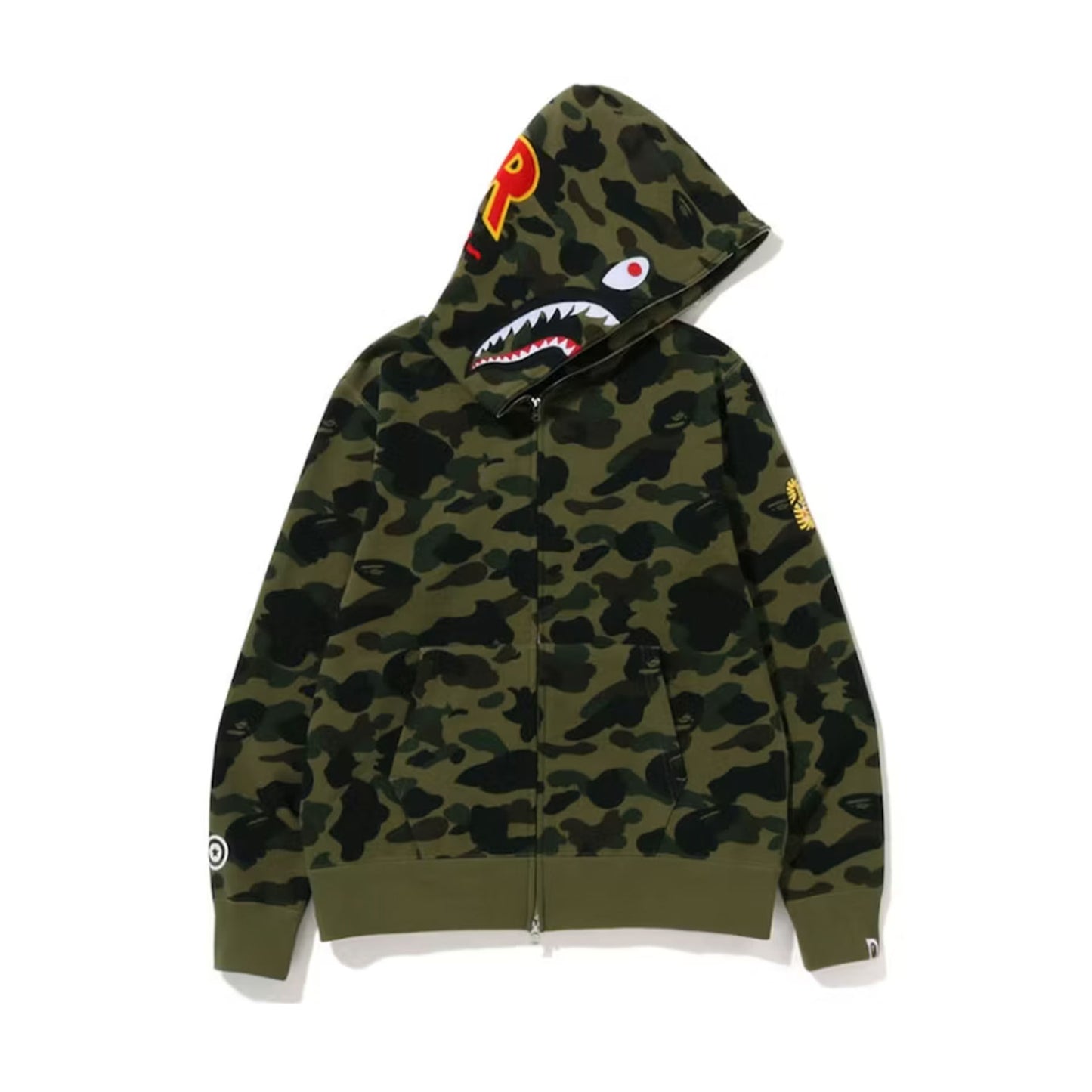 BAPE PONR 1st Camo Shark Full Zip Hoodie Green [USED] - L (Used)