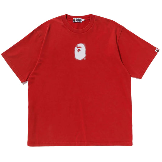 BAPE Pigment Print Ape Head Relaxed Fit Tee Red [USED] - M (Used)