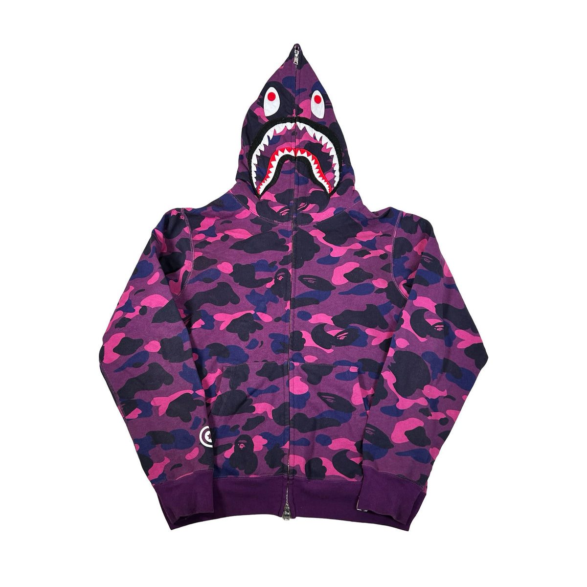 BAPE Color Camo Shark Full Zip Hoodie Purple [USED] - M (Used)