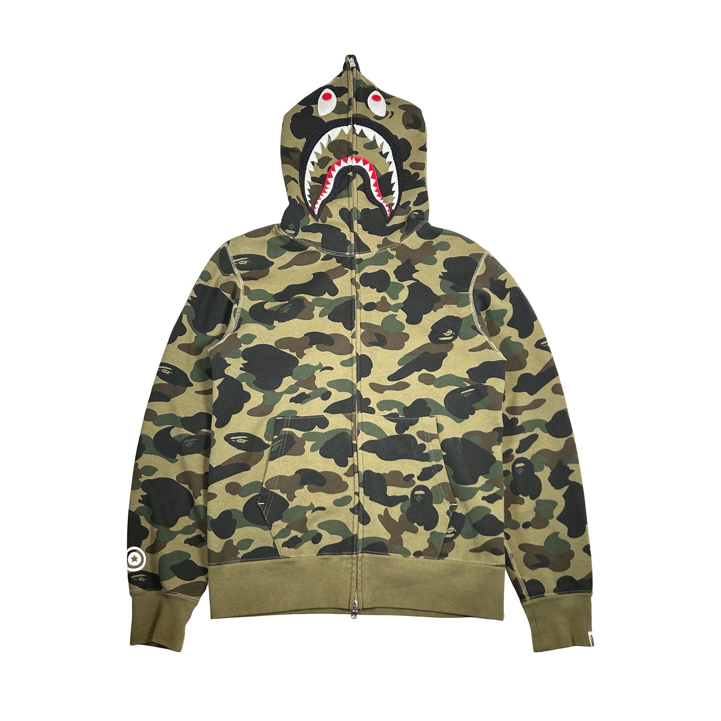 BAPE 1st Camo Shark Full Zip Hoodie Green [USED] - L (Used2)