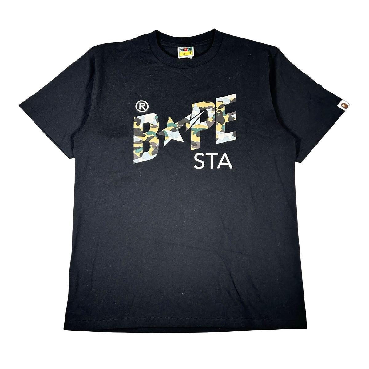 A Bathing Ape ABC Camo BAPE STA Logo Tee Black [USED] - L (Used)