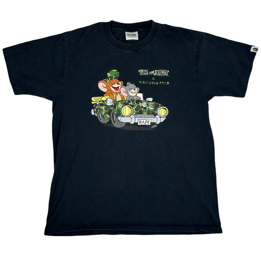 BAPE x Tom and Jerry Cruising Womens Tee Black [USED] - M (Used)