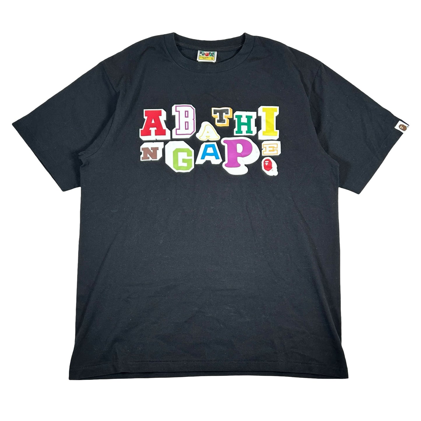 BAPE Varsity Font Tee Black [USED] - L (Used)