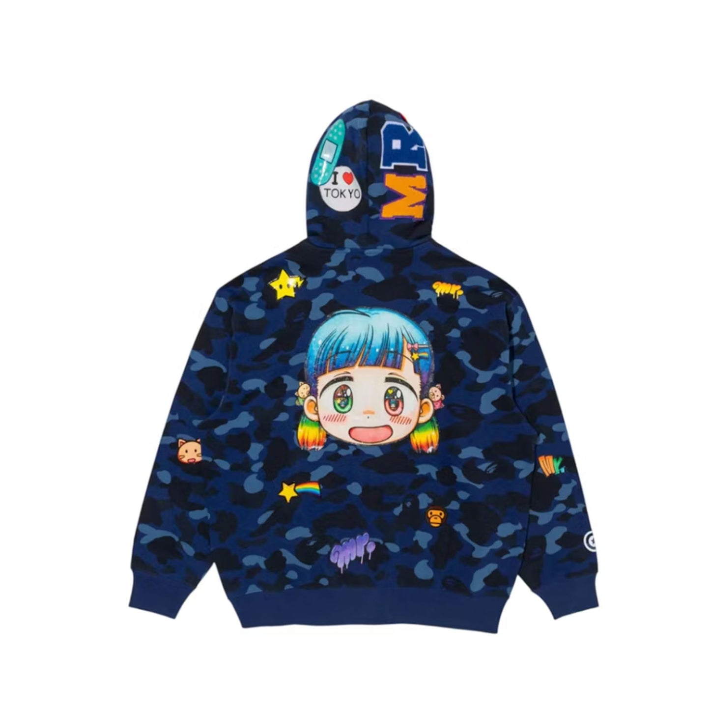 BAPE x Mr Shark Full Zip Hoodie Blue/Multi [USED] - M (Used)