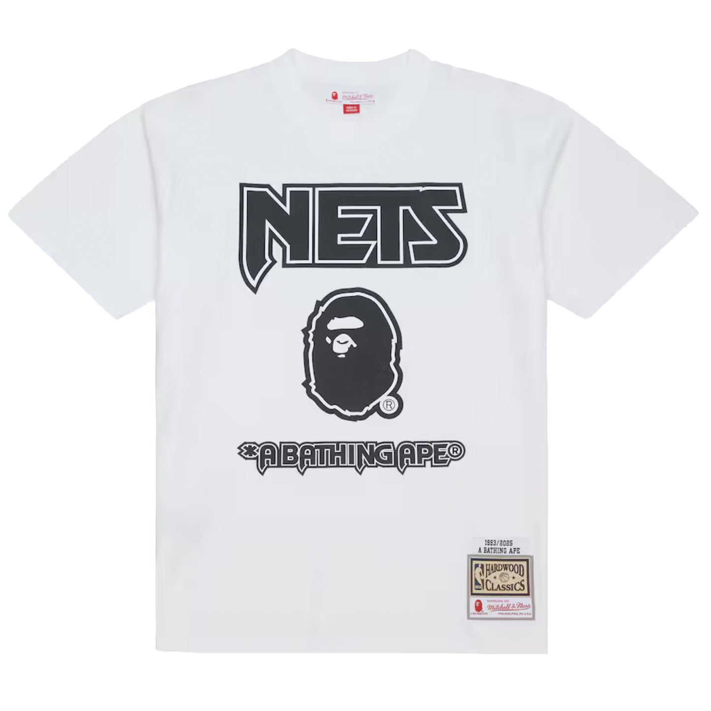BAPE x Mitchell & Ness NBA New Jersey Nets Tee White [USED] - L (Used)