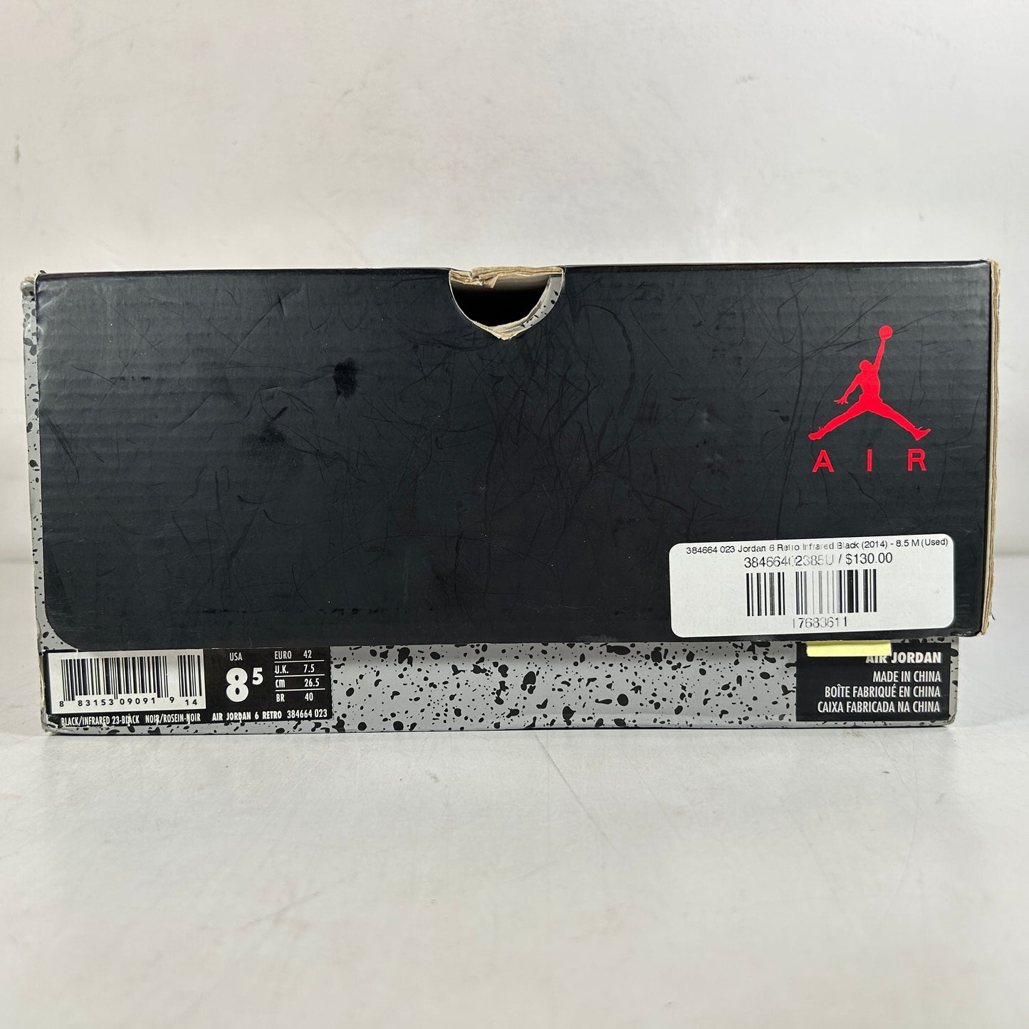 384664 023 Jordan 6 Retro Infrared Black (2014) [USED] - 8.5 M (Used2)