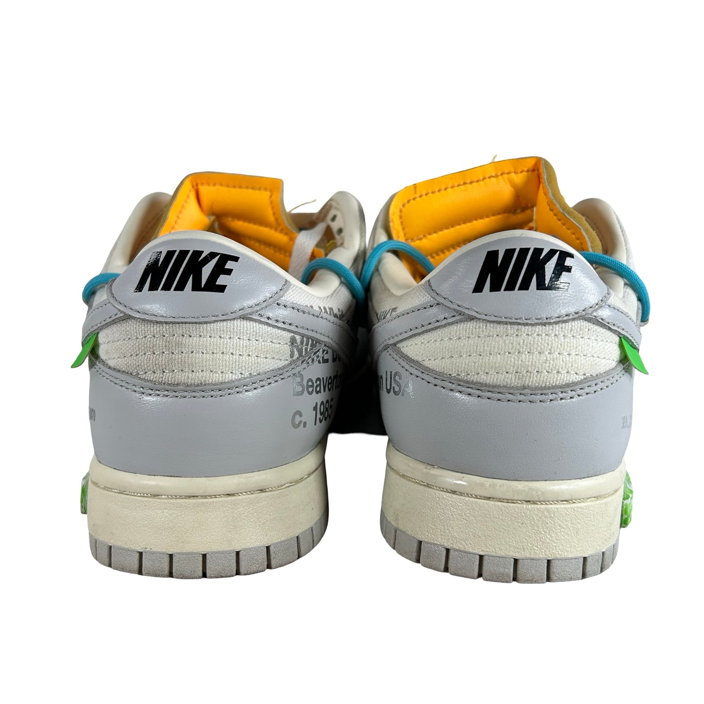DM1602 115 Nike Dunk Low Off-White Lot 2 [USED] - 9 M (Used) (Missing Zip Tie)