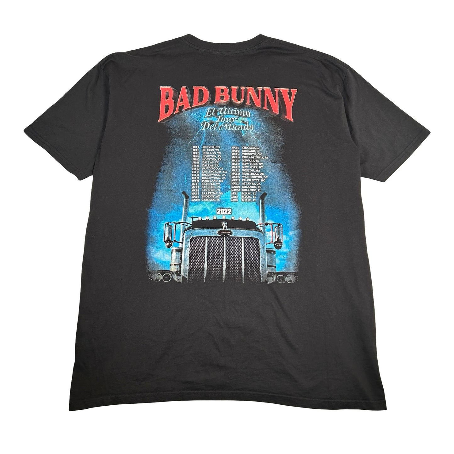 Bad Bunny El Ultimo Tour Del Mundo 2022 Tee Black