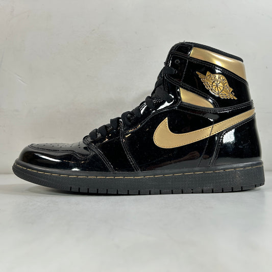 555088 032 Jordan 1 Black/Gold [USED] - 10.5 M (Used) (No Box)