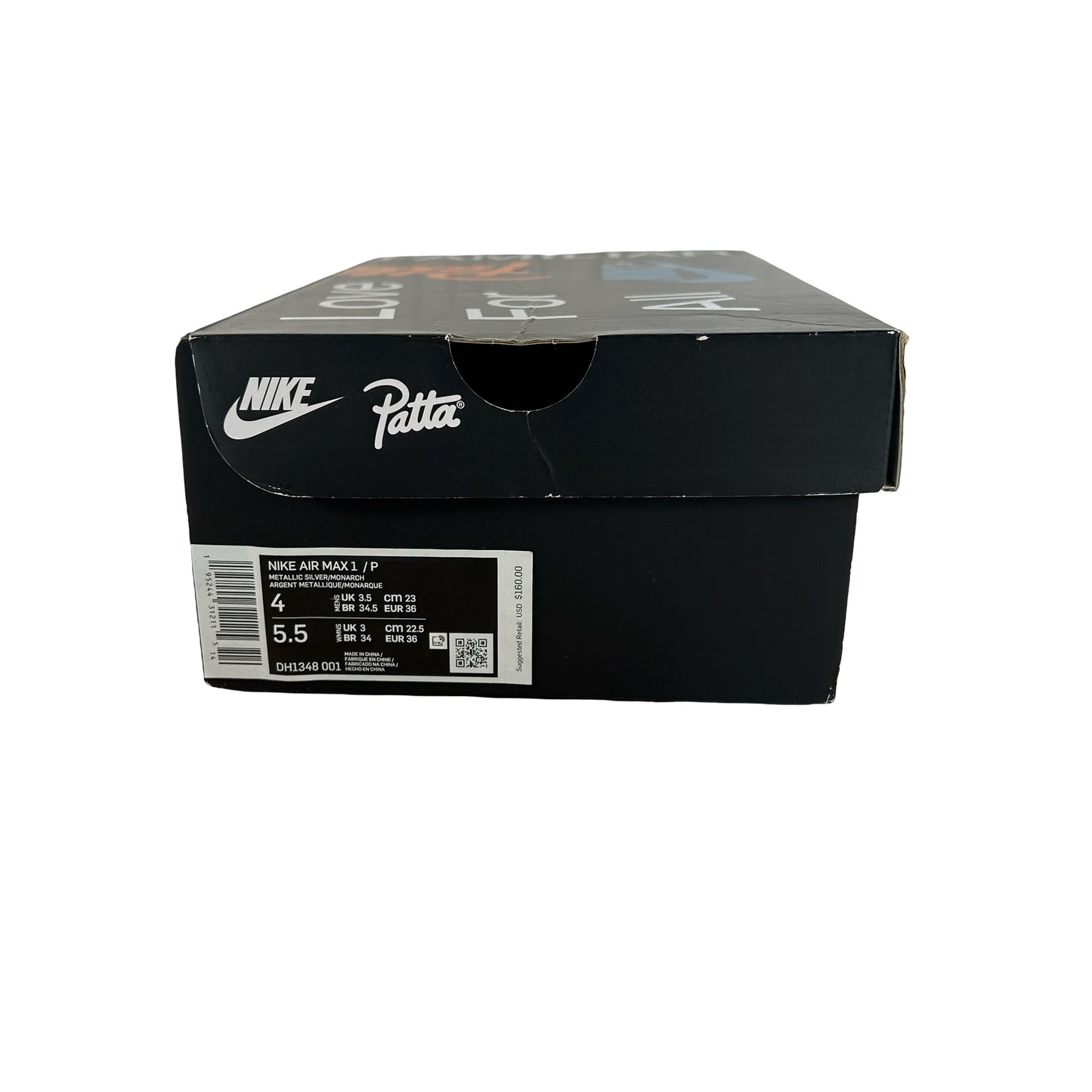 DH1348 001 Nike Air Max 1 Patta Waves Monarch [USED] - 4 M (Used)