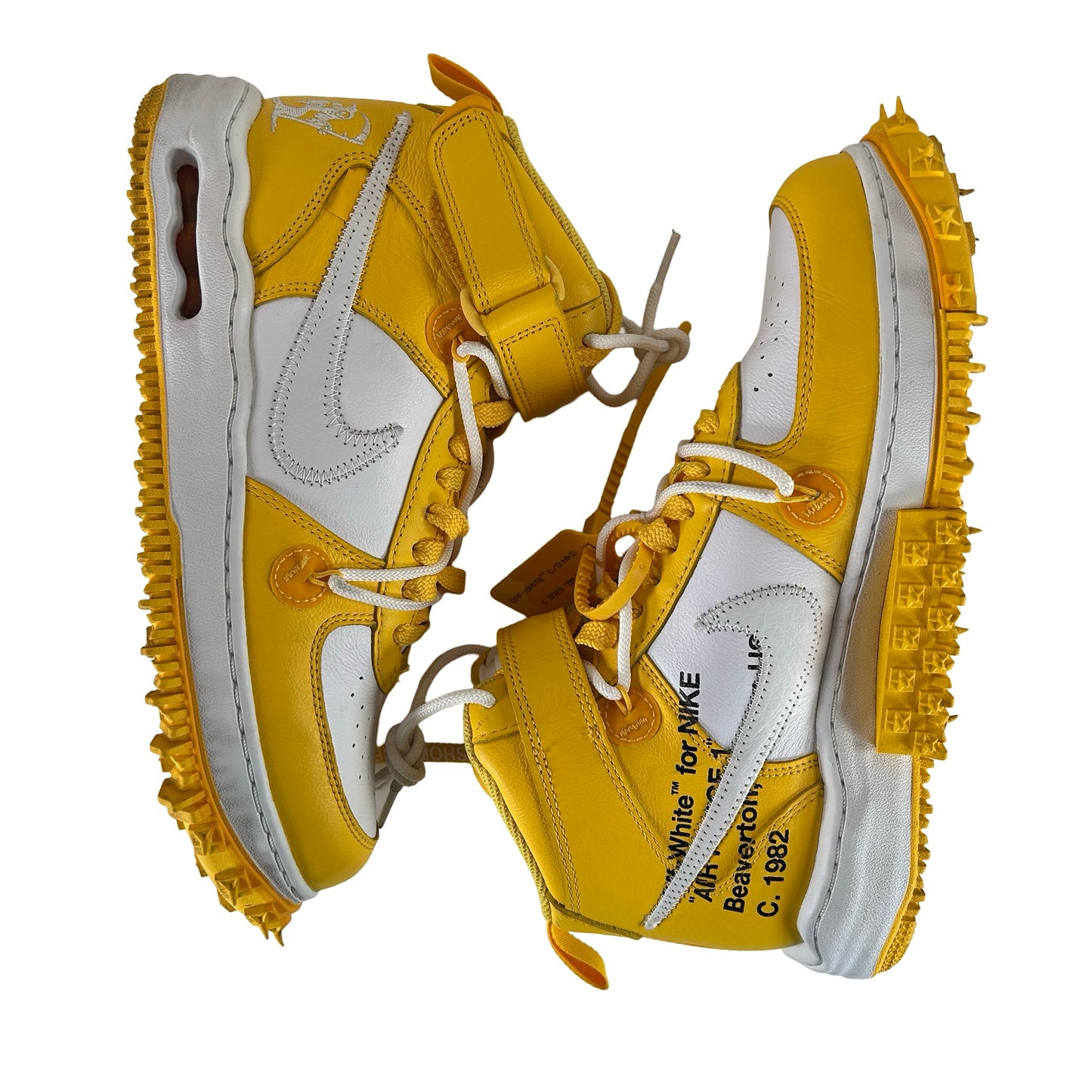 DR0500 101 Nike Air Force 1 Mid SP Off-White Varsity Maize [USED] - 9.5 M (Used)