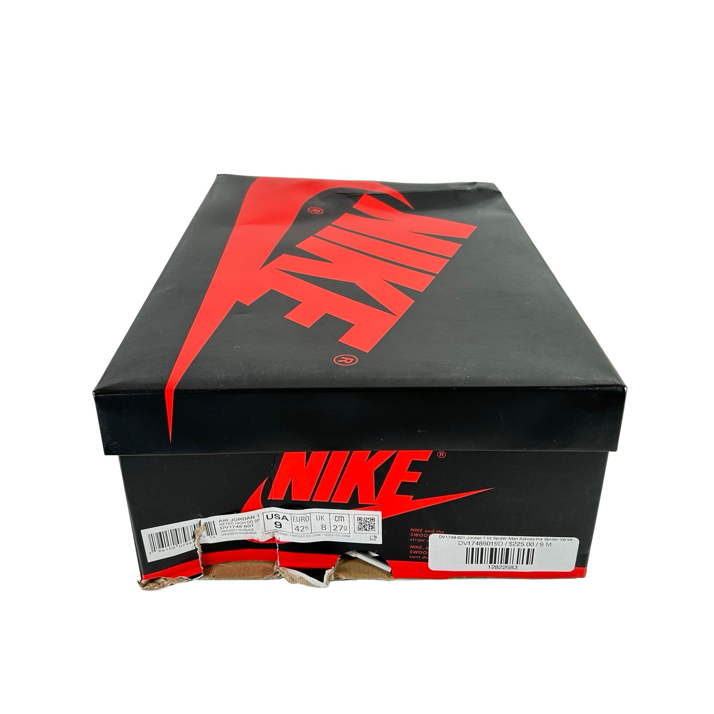 DV1748 601 Jordan 1 Retro High OG Spider-Man Across the Spider-Verse [USED] - 9 M (Used)