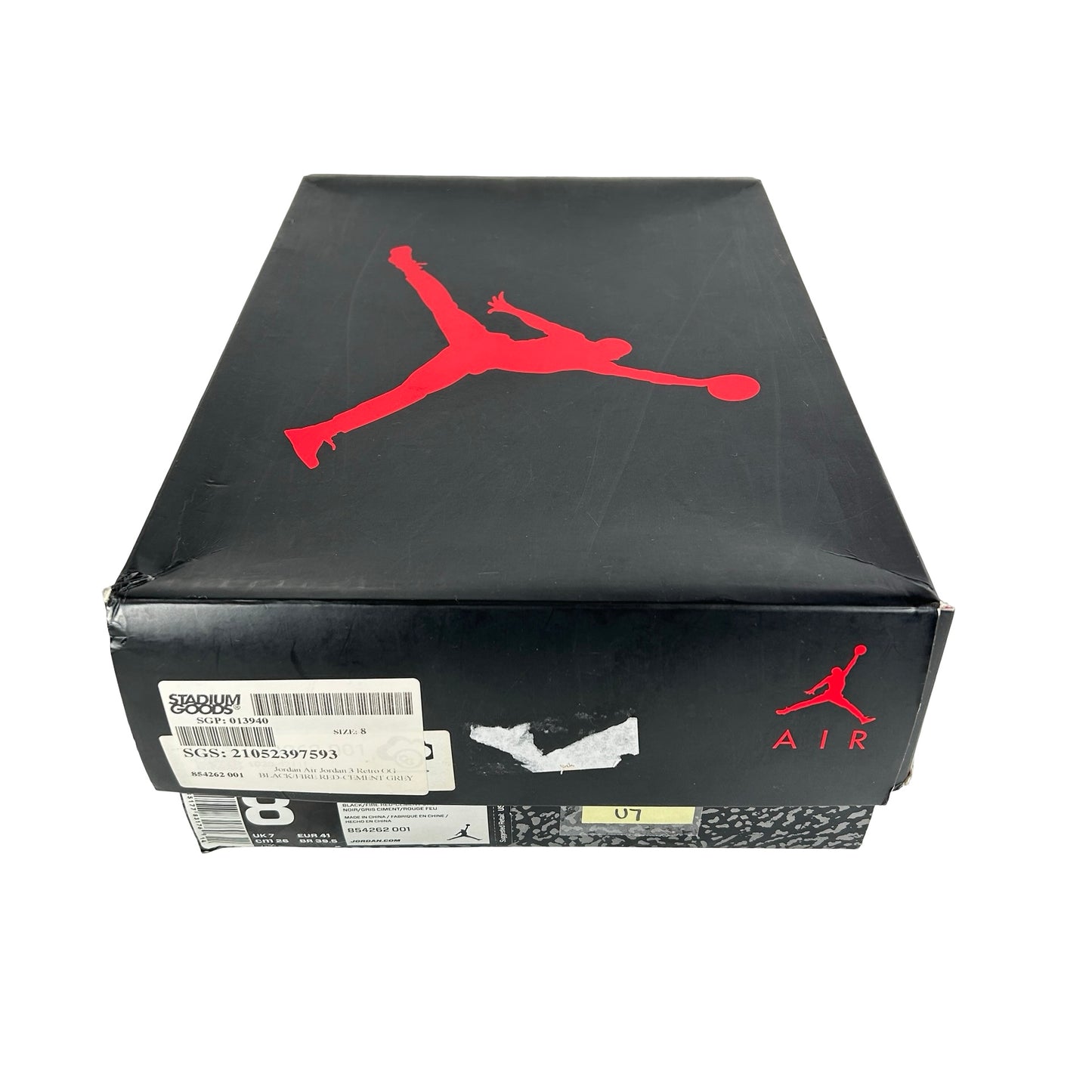854262 001 Jordan 3 Black Cement 2018 [USED] - 8 M (Used7)