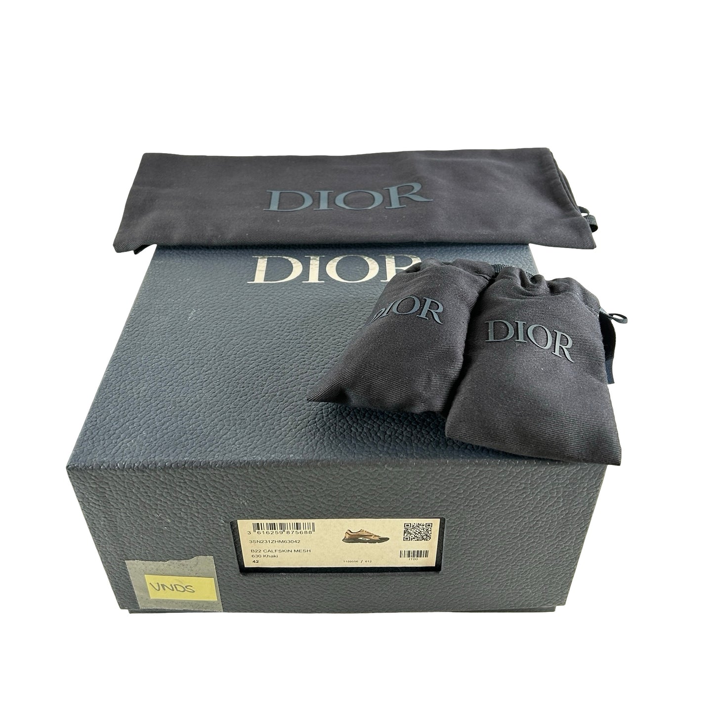 3SN231ZHMH630 Dior B22 Khaki Black Calfskin [USED] - 42 (VNDS)