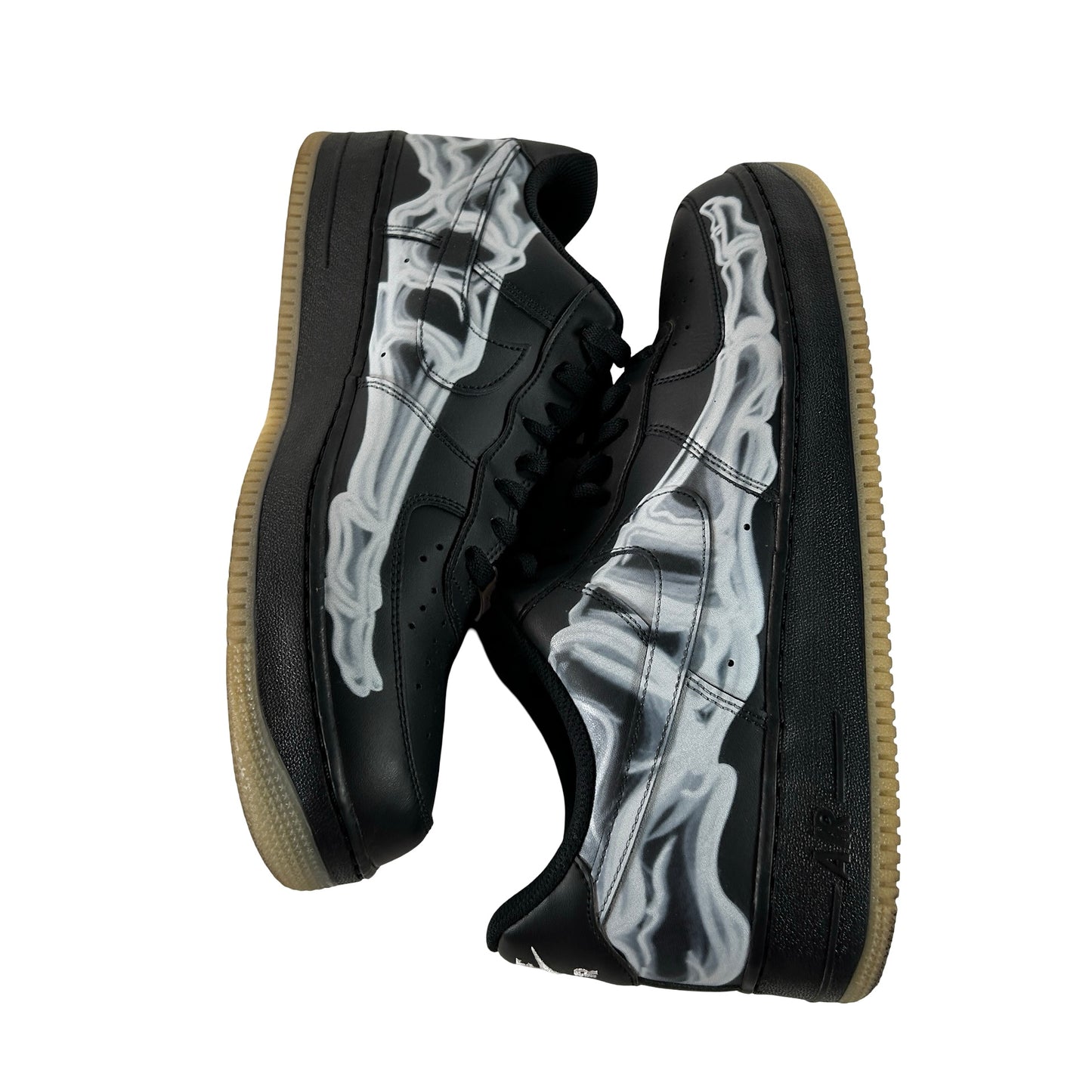 BQ7541 001 Nike Air Force 1 Low Black Skeleton Halloween (2019) [USED] - 13 M (Used) (No Box)
