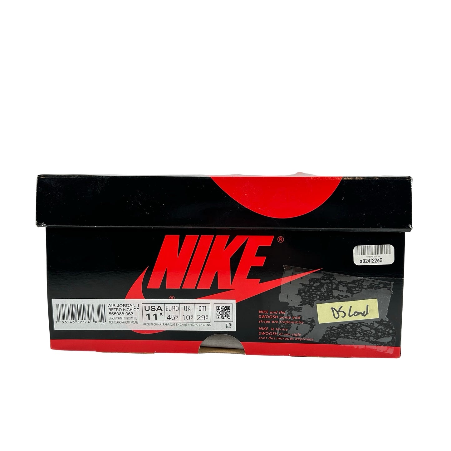 555088 063 Jordan 1 Retro High OG Patent Bred [CONDITIONAL] - 11.5 M (Small scratch on right wing)