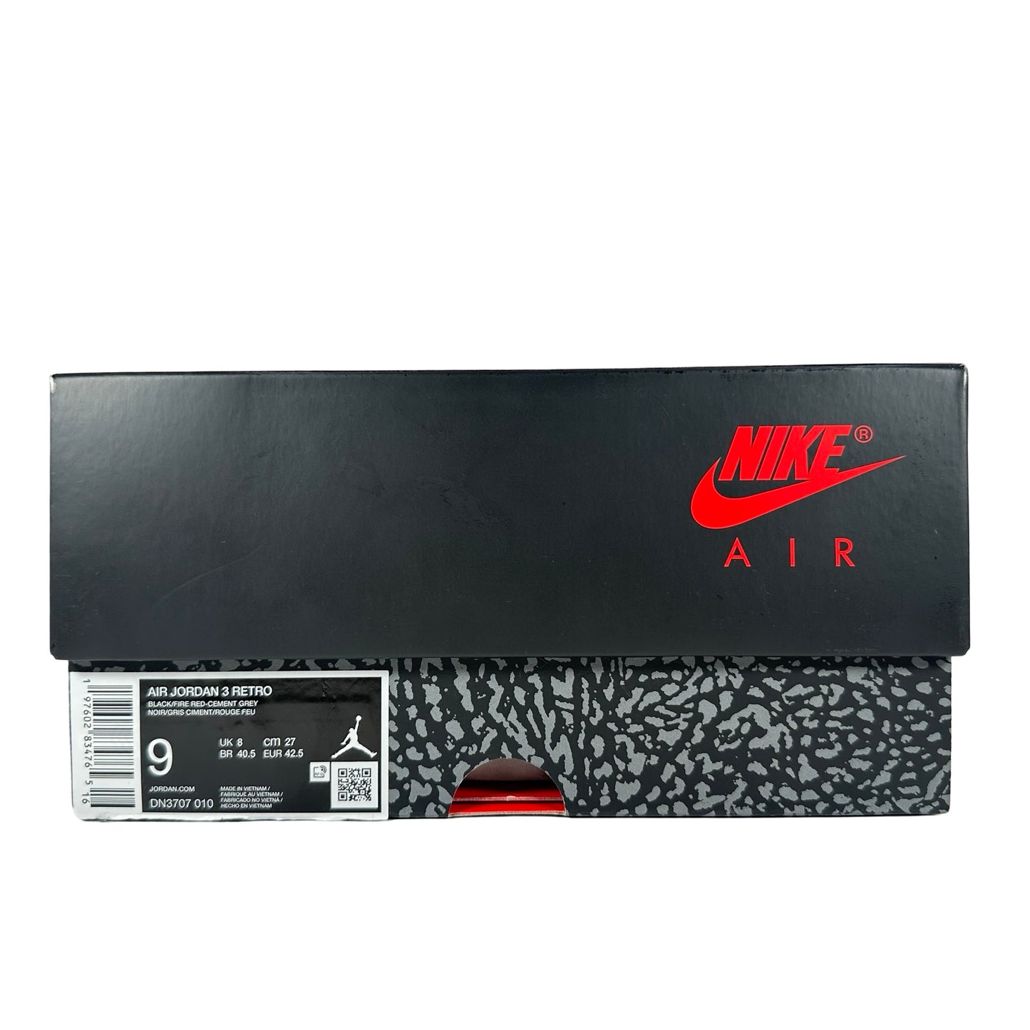 DN3707 010 Jordan 3 Retro Black Cement Reimagined (2024) [USED] - 9 M (Used)