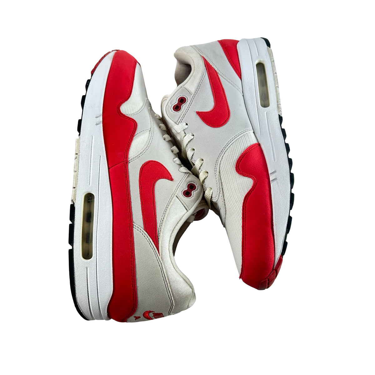 908375 103 Nike Air Max 1 Anniversary Red (2017/2018 Restock Pair) [USED] - 13 M (Used)