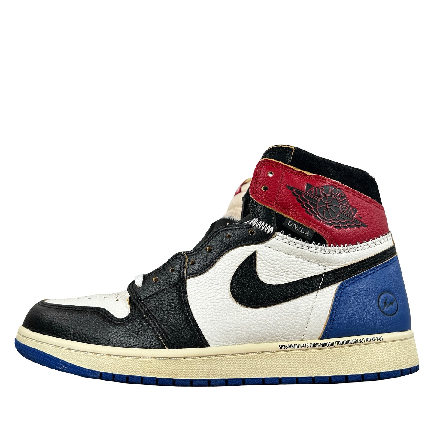 IO7847 002 Jordan 1 Retro High OG SP Fragment x Union LA Varsity Red Sport Royal [USED] - 11.5 M (Used)
