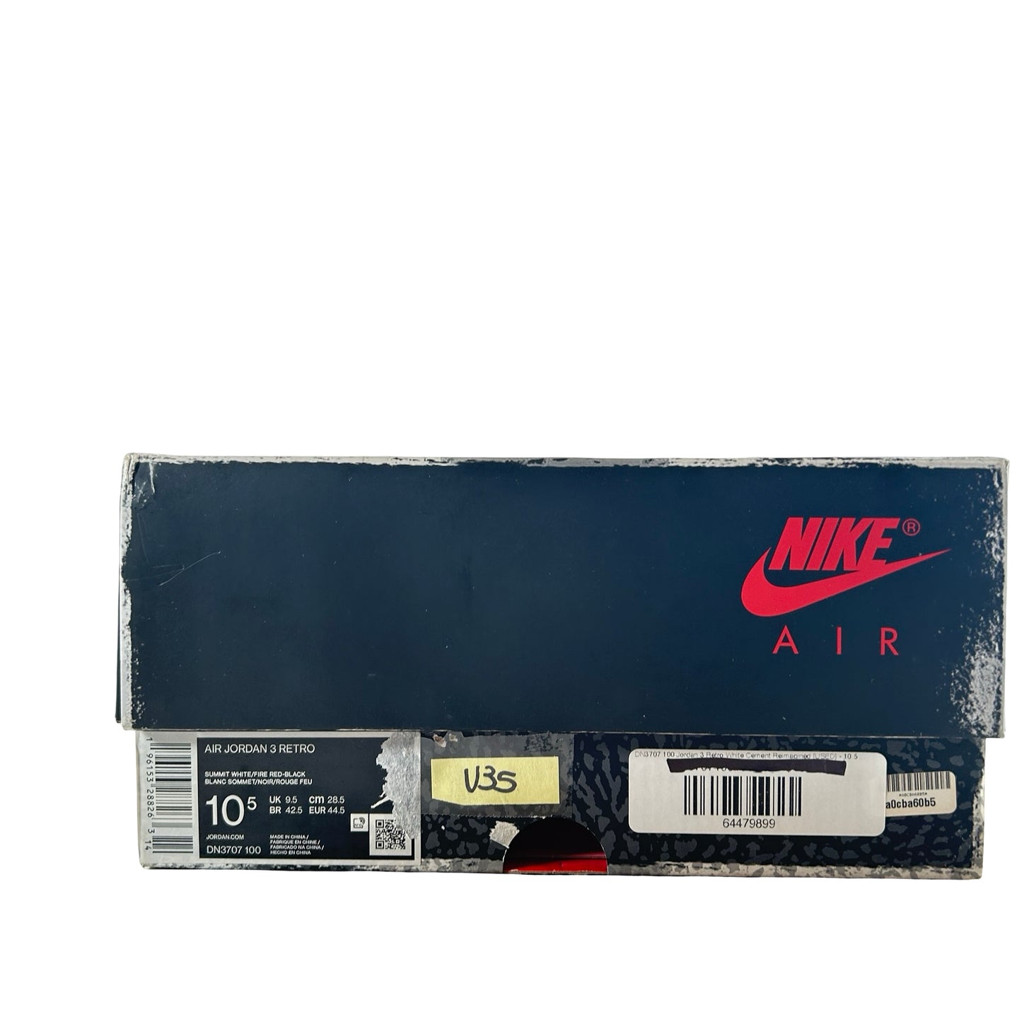 DN3707 100 Jordan 3 Retro White Cement Reimagined [USED] - 10.5 M (Used35)