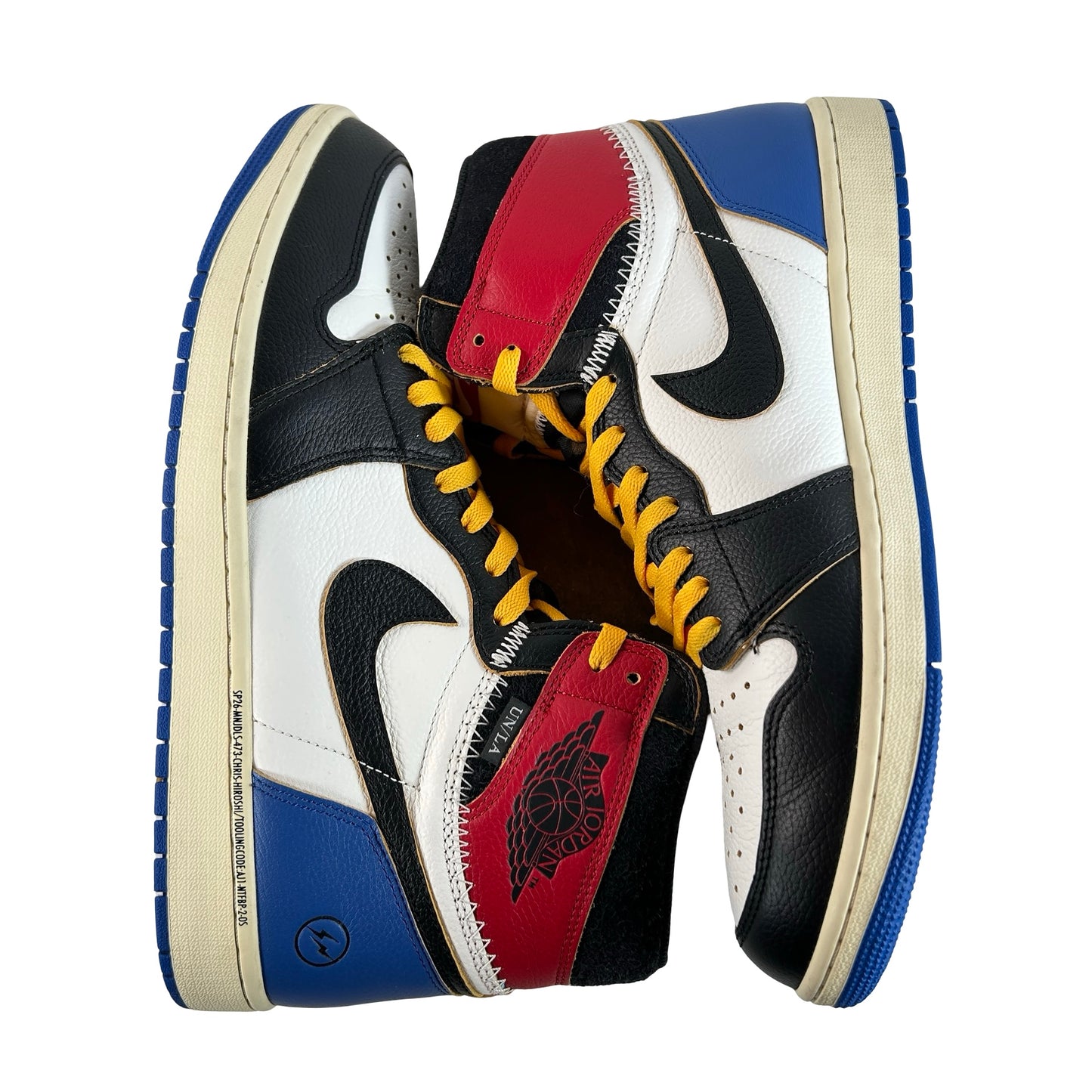 IO7847 002 Jordan 1 Retro High OG SP Fragment x Union LA Varsity Red Sport Royal [USED] - 14 M (Used)