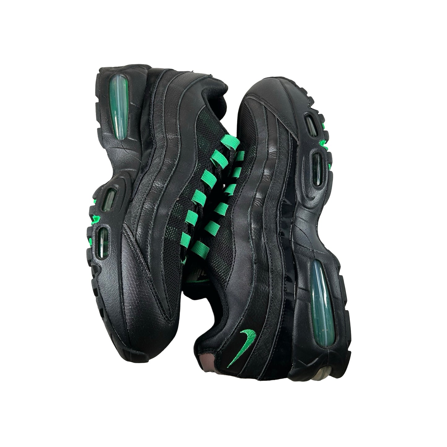 IB1667 002 Nike Air Max 95 OG Big Bubble Black Green Shock [USED] - 10 M (Used) (No Box)