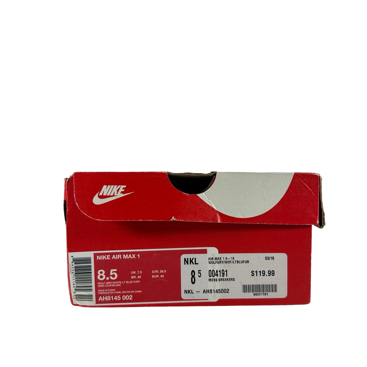 AH8145 002 Nike Air Max 1 Blue Fury [USED] - 8.5 M (Used)
