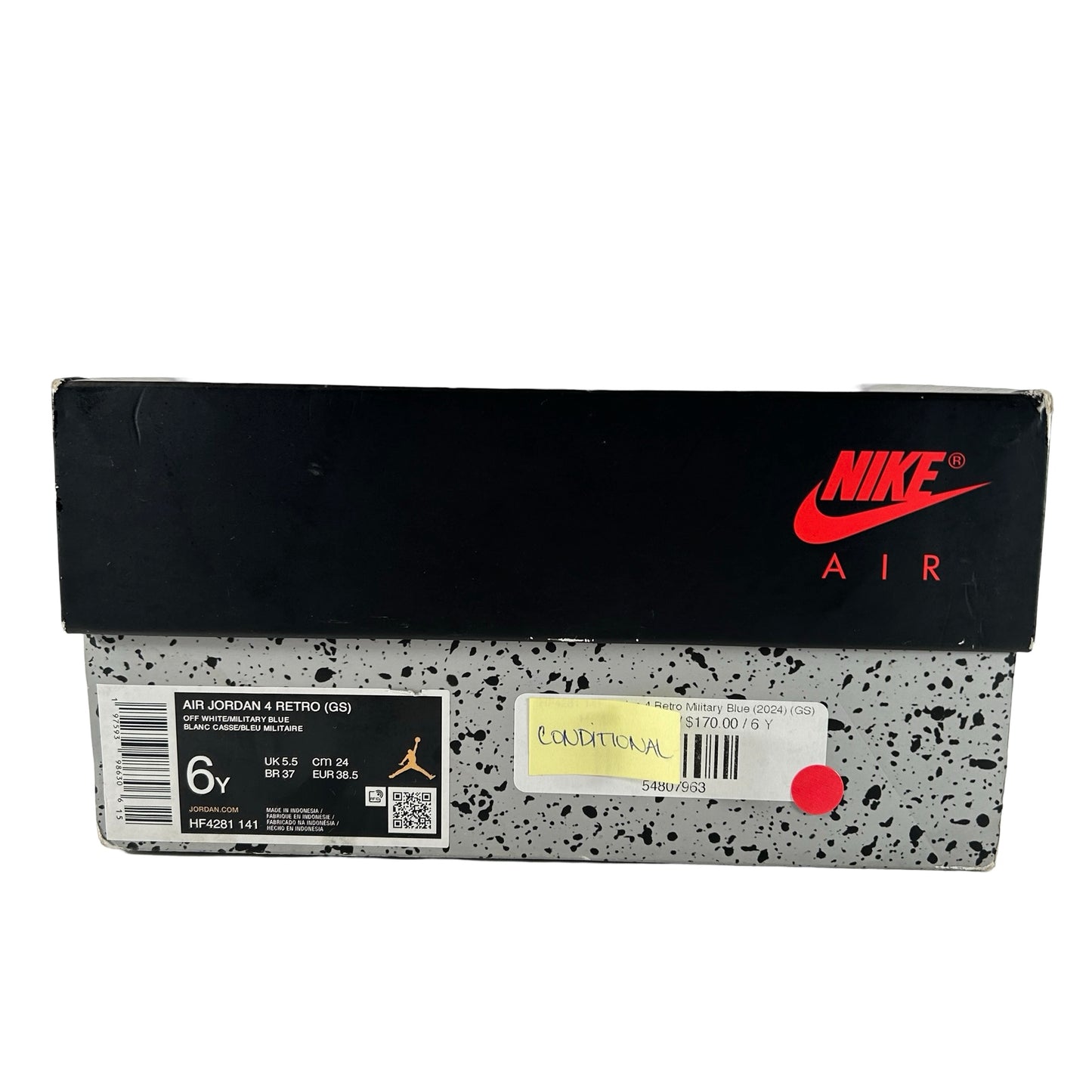 HF4281 141 Jordan 4 Retro Military Blue (2024) (GS) [CONDITIONAL] - 6 Y (Mark On Right Sole)