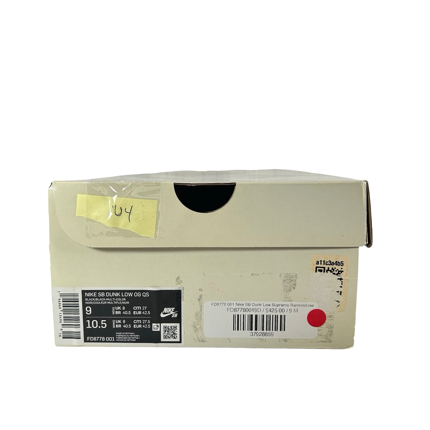 FD8778 001 Nike SB Dunk Low Supreme Rammellzee [USED] - 9 M (Used4)