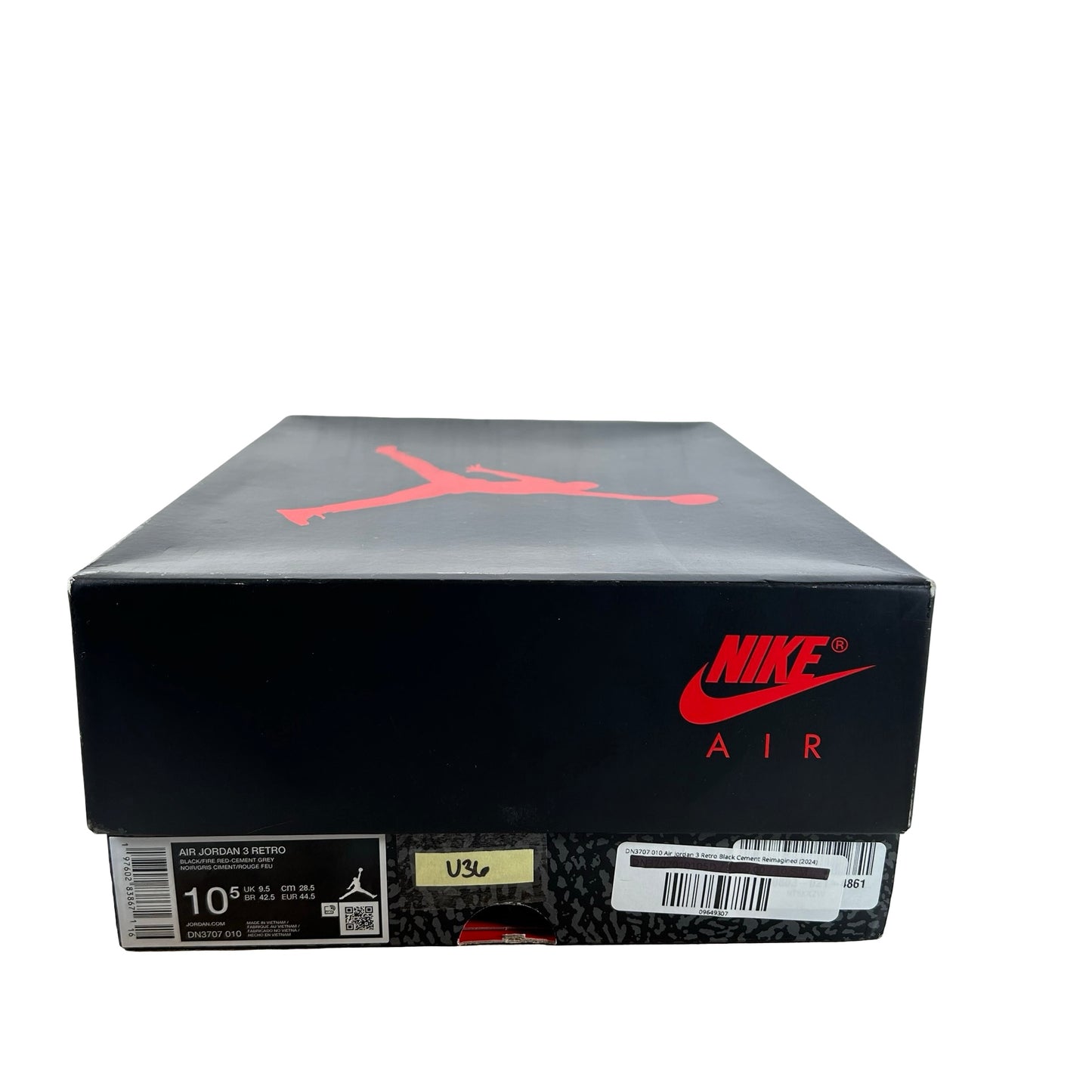 DN3707 010 Jordan 3 Retro OG Black Cement (2024) [USED] - 10.5 M (Used36)