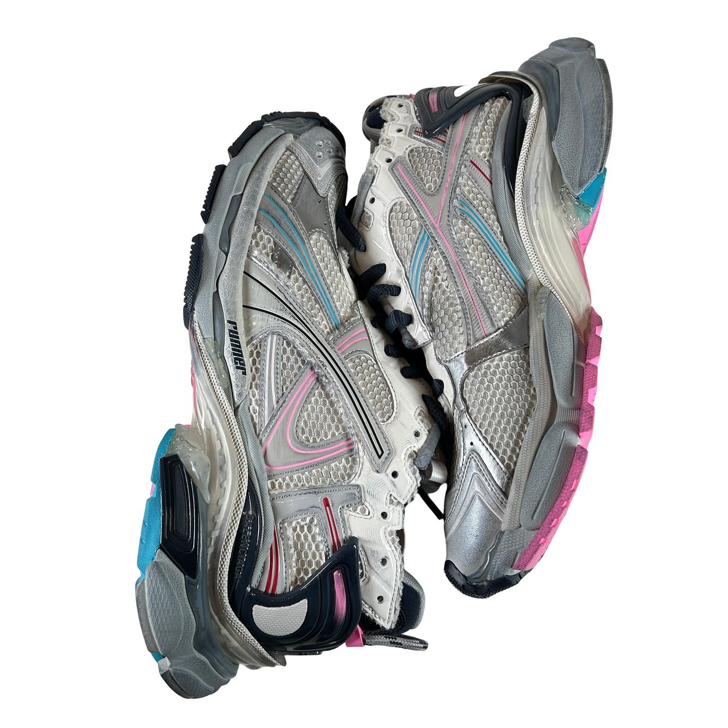 772774WRMU9154 Balenciaga Runner Eggshell Grey Pink Blue [USED] - 45 (Used)