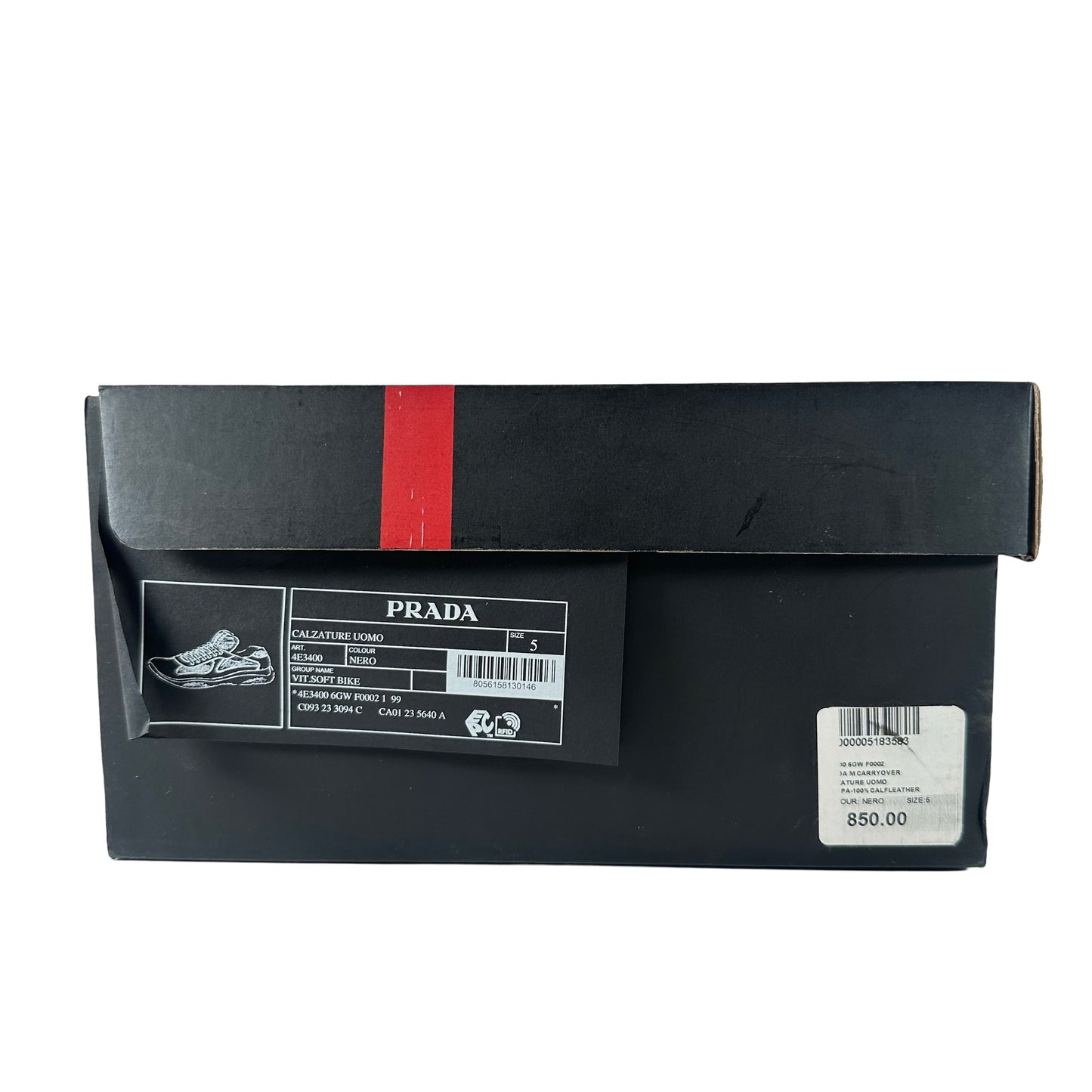 4E3400 6GW F0002 Prada Men's America's Cup Sneakers Black [USED] - 5 (Used)