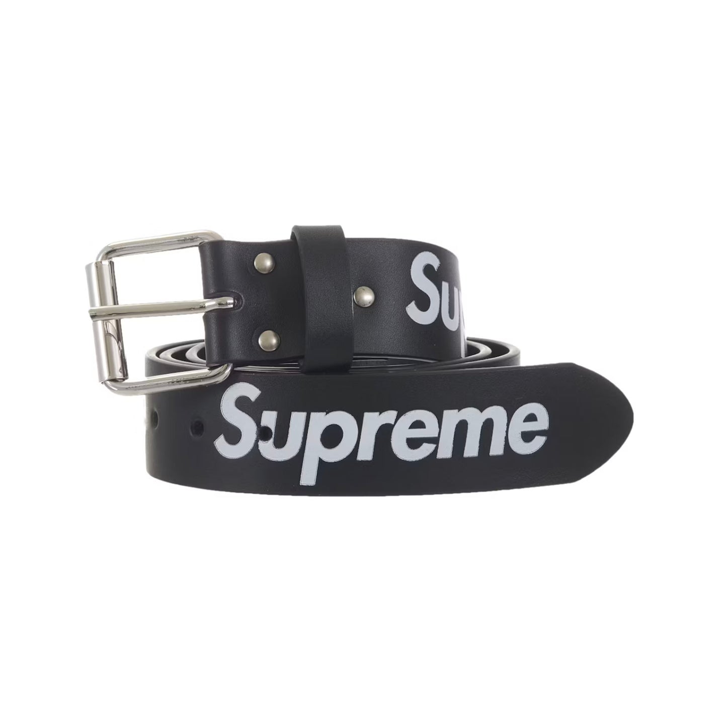Supreme Repeat Leather Belt (FW25) Black