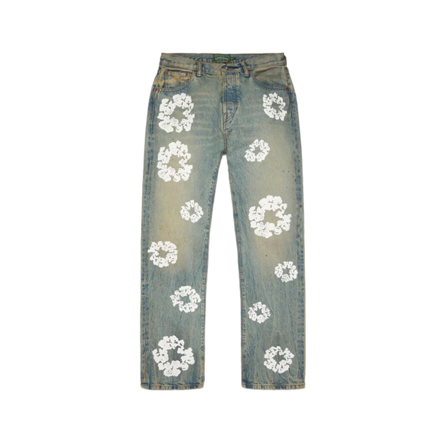 Baggy Cotton Wreath Denim Pant Dirty Wash