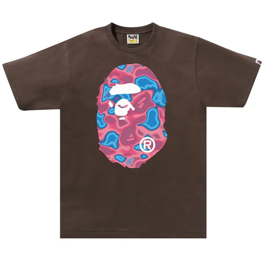 BAPE Liquid Camo Big Ape Head Tee Brown [USED] - L (Used)
