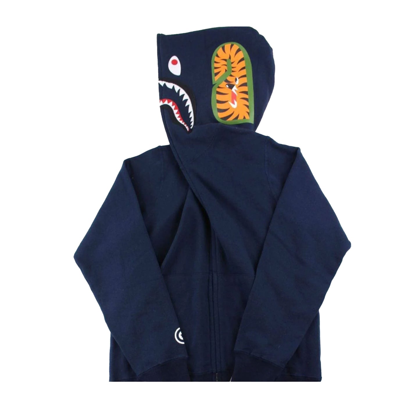 Bape Red Camo Half Face Shark Hoodie Navy [USED] - XL (Used)