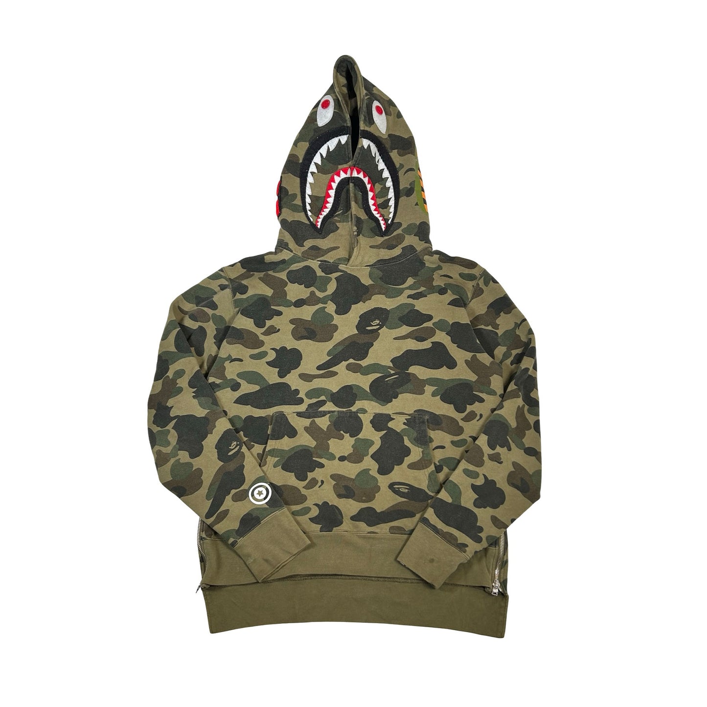 Bape Green Camo Shark Hoodie Pullover [USED] - M (Used)