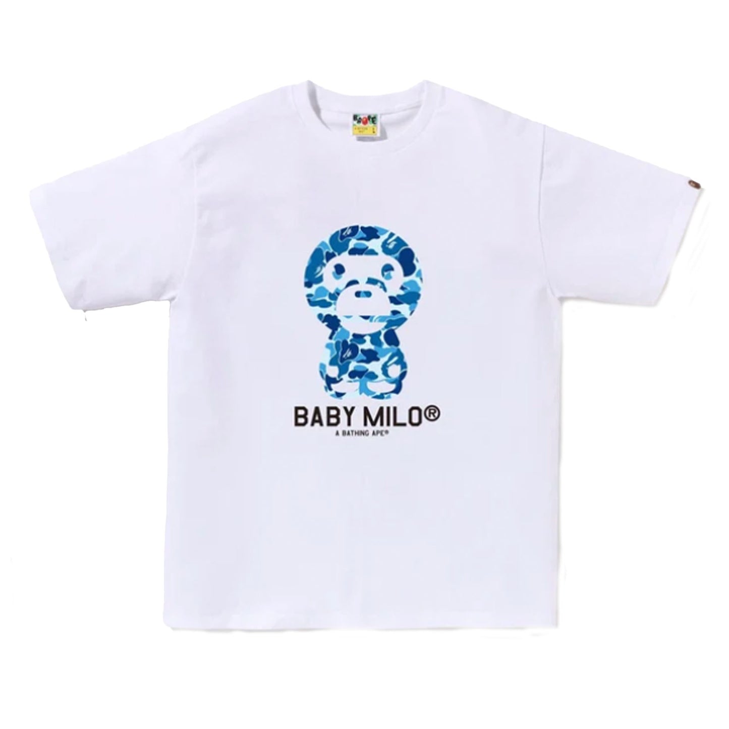 Bape White Tee Blue Camo Baby Milo