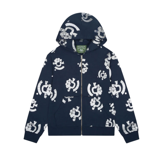 Denim Tears Zip Hoodie Blue Silver