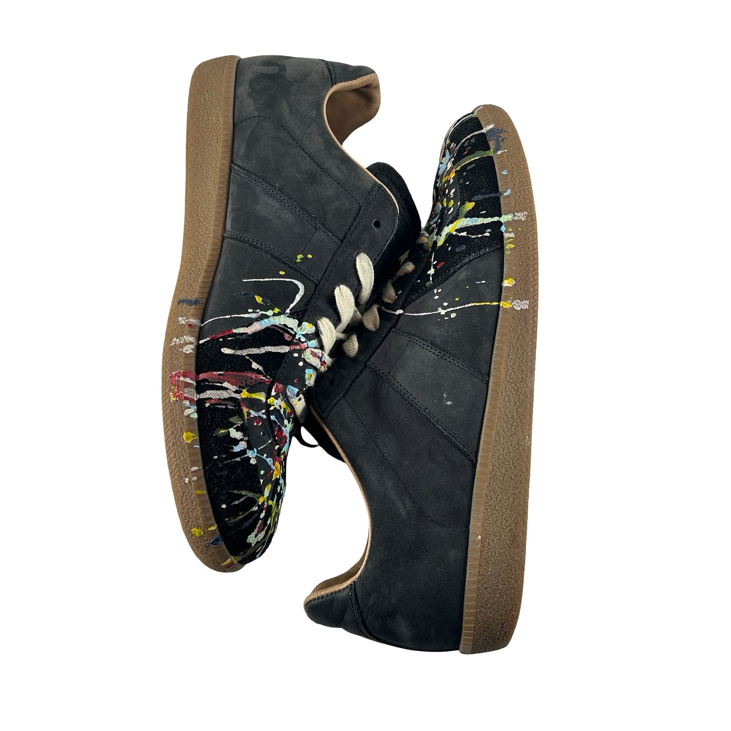S57WS0240P1892963 Maison Margiela Paint Replica German Army Trainer (GAT) Black [USED] - 42.5 EU (Used) (No Box)